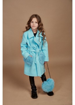 MiliLook бирюзовое пальто для девочки Сердце